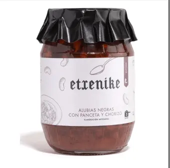 Alubia Negra con Chorizo y Panceta Etxenike Tarro